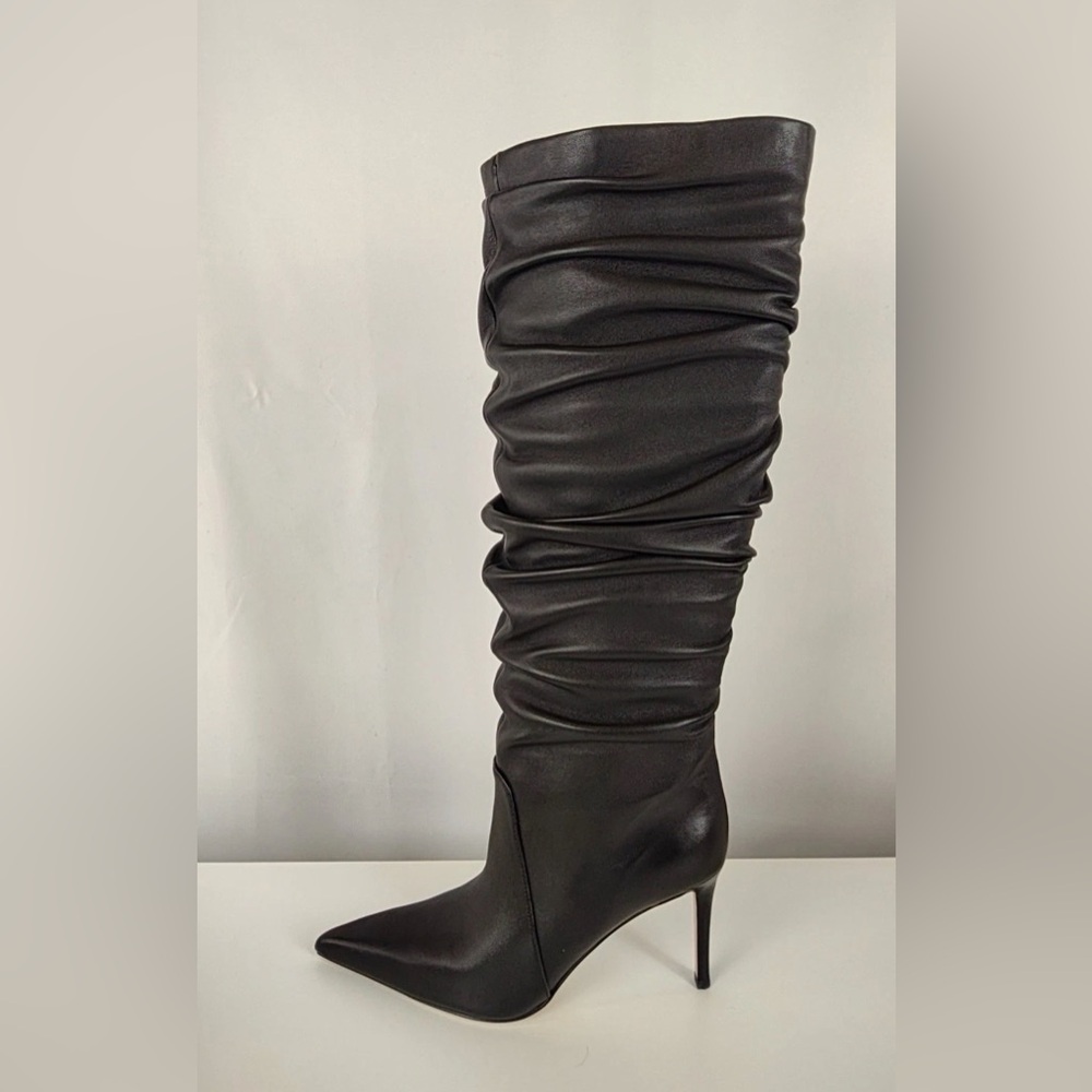 Michael Kors Dawn Ruched Knee-High leather Boots